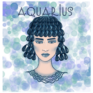 Horoscope Poster Aquarius Sticker