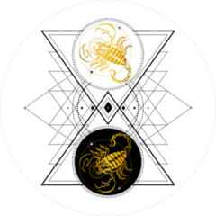 Horoscope Scorpion Clock Triangle Sticker