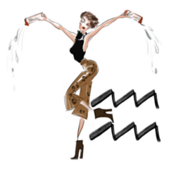 Horoscope Sign Fashionable Aquarius Sticker
