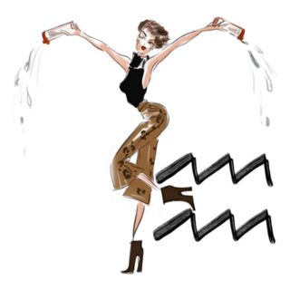 Horoscope Sign Fashionable Aquarius Sticker