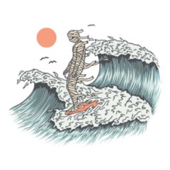 Horror Surfing Summer Florida Beach Sticker