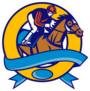 Horse And Jockey Racing Banner Sticker