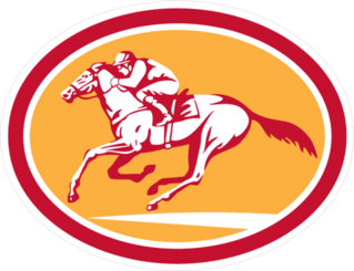 Horse And Jockey Racing Oval Sticker