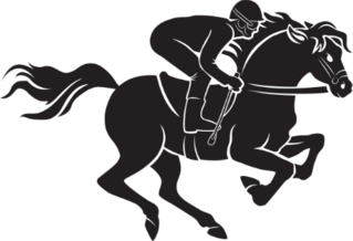 Horse and Jockey Silhouette Sticker