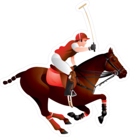 Horse And Polo Player Sticker