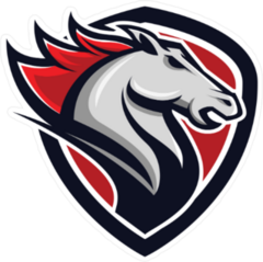 Horse and Shield Mascot Sticker