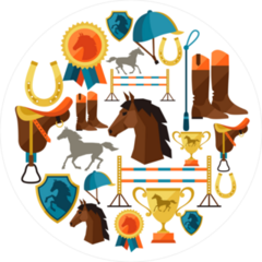Horse Equipment Circle Sticker