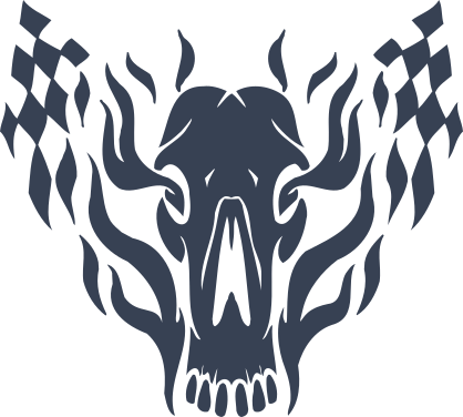 Horse Face With Flames And Checkerboard Sticker