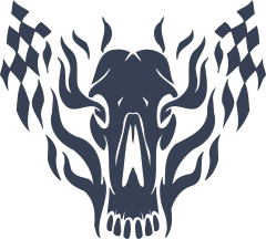 Horse Face With Flames And Checkerboard Sticker