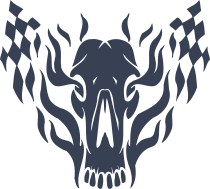 Horse Face With Flames And Checkerboard Sticker