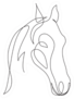 Horse Head Continuous One Line Drawing Art Sticker