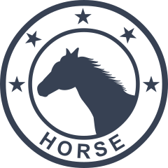Horse Head In Circle With Stars And Wording Sticker