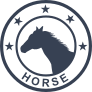 Horse Head In Circle With Stars And Wording Sticker