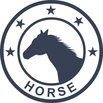 Horse Head In Circle With Stars And Wording Sticker