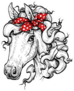 Horse Head Wearing Bandana Illustration Sticker