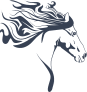 Horse Head With Hair Blowing In Wind Sticker