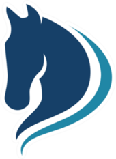 Horse Logo In Blue Sticker