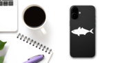 Horse Mackerel Fish Sticker on a Phone (New) example