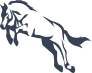 Horse Outline Jumping Sticker