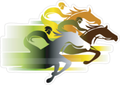 Horse Race In Autumn Colors Sticker