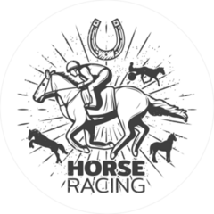 Horse Racing Icons Circle Sticker