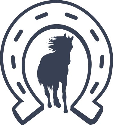 Horse Running Through Horseshoe Sticker