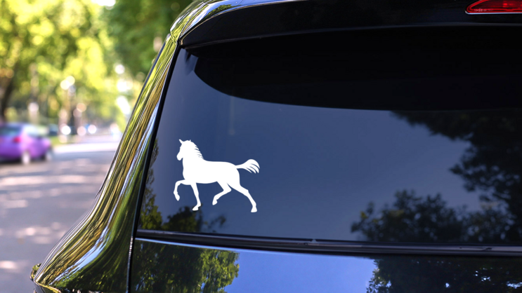 Horse Showing Off Sticker on a Rear Car Window (New) example