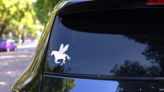 Horse With Fairy Wings And Dust Sticker on a Rear Car Window (New) example