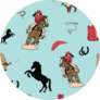 Horses And Cowgirls Pattern Sticker