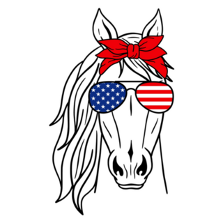 Horses Head Aviator Glasses 4th Of July Sticker