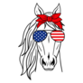 Horses Head Aviator Glasses 4th Of July Sticker