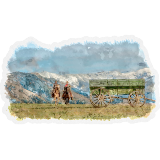Horses On Montana Foothills Sticker
