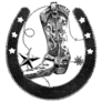 Horseshoe & Cowboy Boot Sketch Sticker