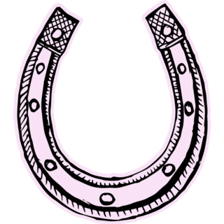 Horseshoe, Doodle On Pink Sticker