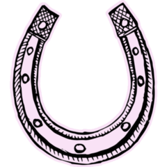 Horseshoe, Doodle On Pink Sticker