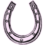 Horseshoe, Doodle On Pink Sticker
