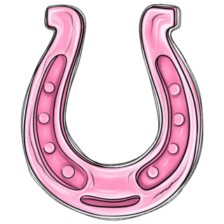 Horseshoe Pink Watercolor Sticker