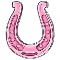 Horseshoe Pink Watercolor Sticker