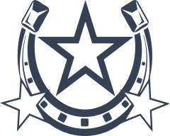 Horseshoe With Three Stars Sticker