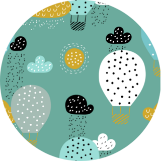 Hot Air Ballon Scandinavian Style Pattern Sticker