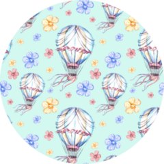Hot Air Ballon With Flowers Sticker