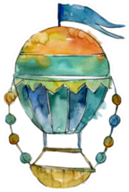 Hot Air Balloon Background Sticker
