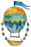 Hot Air Balloon Background Sticker