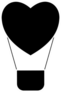 Hot Air Balloon Icon Heart Sticker