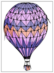 Hot Air Balloon Illustration Sticker
