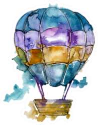 Hot Air Balloon Illustration Watercolor Sticker