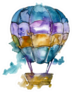 Hot Air Balloon Illustration Watercolor Sticker