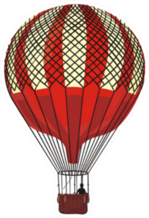 Hot Air Balloon Vintage Sticker