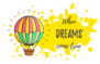 Hot Air Balloon when Dreams Cone True Sticker