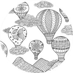 Hot Air Balloon Zentangle Sticker